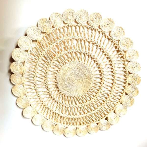 Eco Ceylon large round Handmade Table Mat out of hana plant also known as Kantala leaf