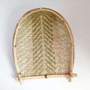 Eco Ceylon Sri lankan Kulla or winnower Showing in the image. its front size facing in natural bamboo colour