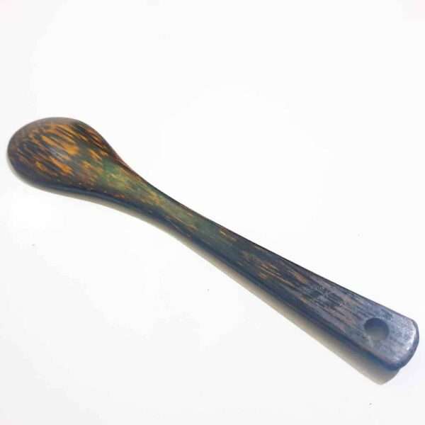 omelet spoon made out of kithul wood dark brown and black