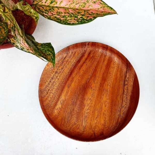 Wood plate made out of mahogany wood 10 inch size