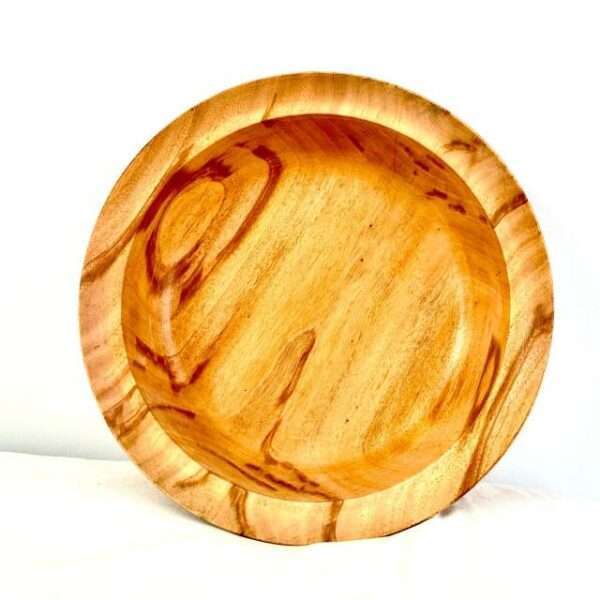 Wooden rice bowl to serve rice to the table mahogany brown color and 13 inch top diameter
