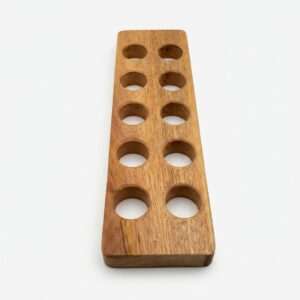 Wooden egg tray made of mahogany wood with 10 egg holes